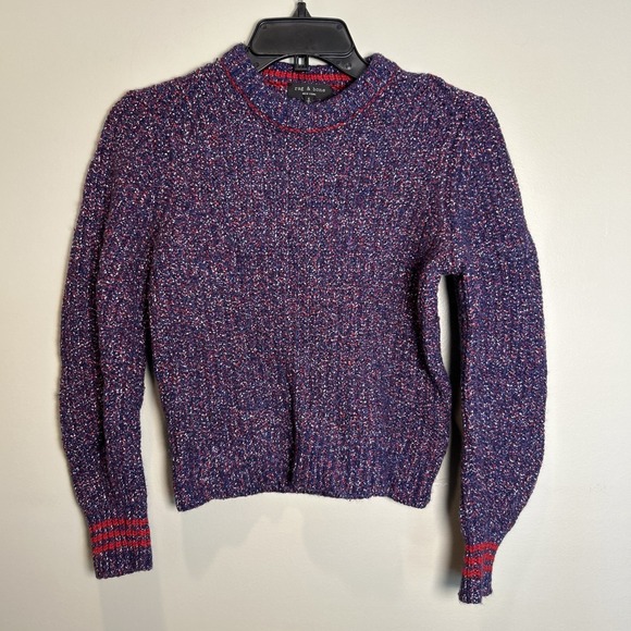 rag & bone Sweaters - Rag & Bone purple mock neck Confetti Knit Sweater Cropped Size Small